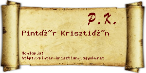Pintér Krisztián névjegykártya