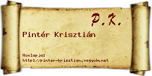 Pintér Krisztián névjegykártya